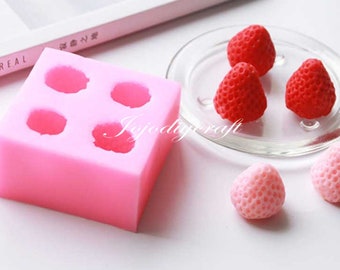 3D Strawberry Silicone Mold-Small Strawberry Candle Mold-Fruit Strawberry Fondant Mold-Chocolate Cake Decor Mold-Aroma Candle Soap Mold