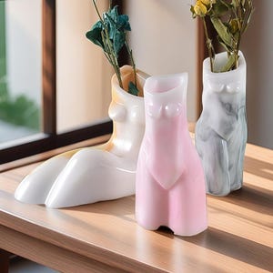 Molde de silicona para jarrón de cuerpo femenino, molde de resina para florero, molde para jarrón de diosa, molde para jarrón escultural, molde para jarrón de cemento, molde para decoración de mesa para el hogar.