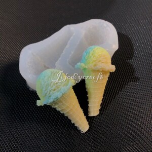 EisCreme Silikonform-Eistüte Harzform-Eiscreme Schlüsselanhänger Mold-Ice Cream Kerzenform-DIY Aromatherapie Gipsform
