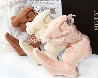 Nordische Paar Statue Silikonform-Paar Kuss Kerzenform-Menschliches Gesicht Kerzenform-Porträt Skulptur Form-Epoxidharz Zement Jesmonitform