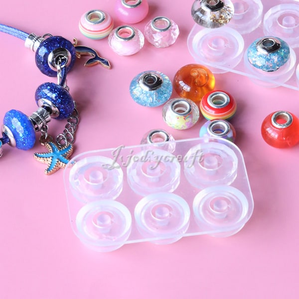 Round Diamond Bead Silicone Mold-Bead Bracelet Resin Mold-Bead Necklace Pendant Mold-Bead Earrings Mold-DIY Resin Flower Bracelet Mold