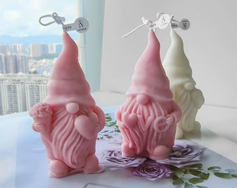 Valentine Gnome Silicone Mold-Gnome Couple Candle Mold-Gnome Figurine Mold-Concrete Cement Gnome Mold-Jesmonite Plaster Resin Decor Mold