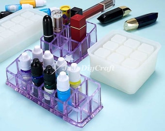 Lipstick Holder Silicone Mold-Lipstick Storage Box Resin Mold-Resin Pigment Holder Mold-Essential Oil Holder Mold-Nail Polish Storage Mold