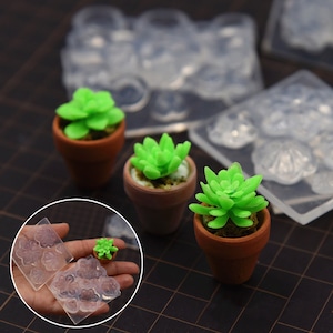 Miniature Succulent Silicone Mold-Succulent Plant Resin Mold-Dollhouse Miniature Leaf Mold-Lovely Succulent Clay Mold-UV Resin Art Mold