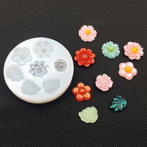 Miniature Flower Silicone Mold-Flower Leaf Resin Mold-Tree Leaf Mold-Flower Jewelry Making Mold-UV Resin Mold-Epoxy Resin Art Mold