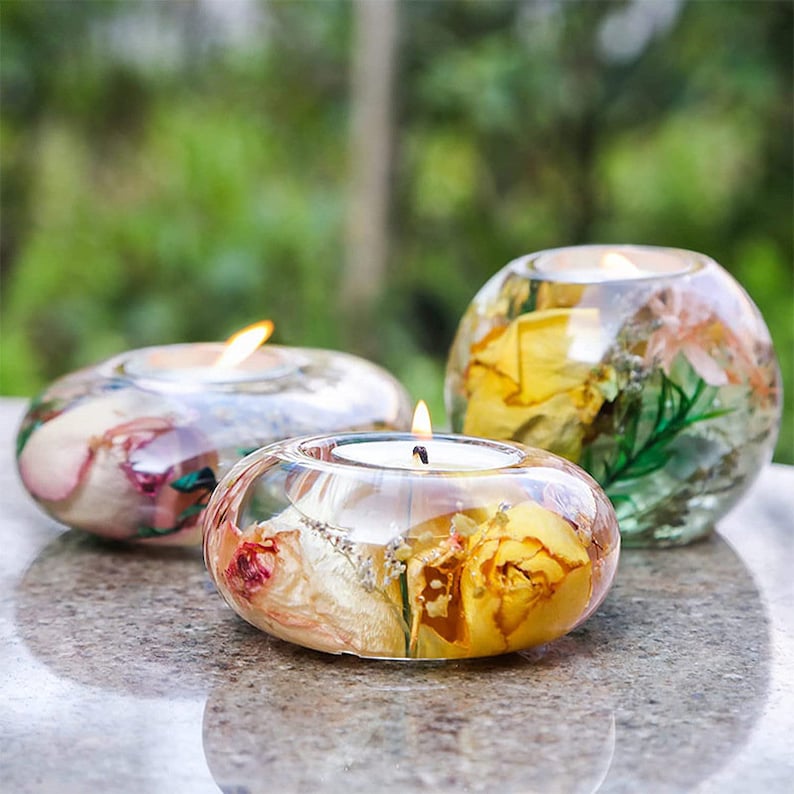 Round Candlestick Silicone Moldoval Candle Holder Moldtea Etsy