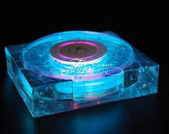 Lichtgevende schijfonderzetter mal-cd-onderzetter hars mal-ronde onderzetter siliconen mal-cd-record opbergdoos mal-nachtlampje theekopje onderzetter mal