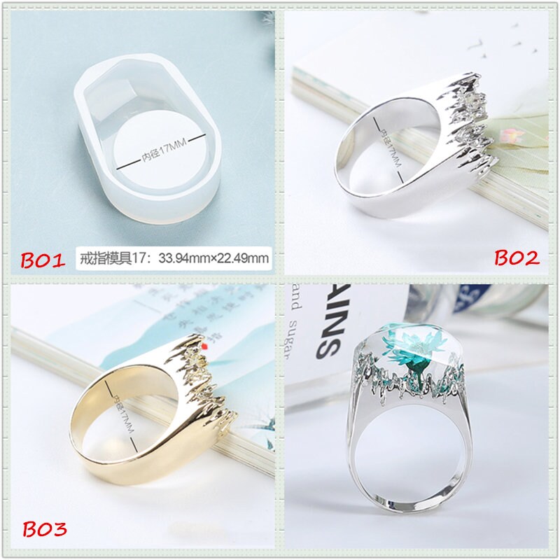  Szecl Ring Resin Molds Silicone for Jewelry, 17