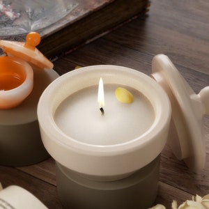 Round Jar Silicone Mold-Concrete Jar Mold With Lid-Cement Candle Vessel Mold-Mini Candle Cup Mold-Jewelry Storage Box Mold-Epoxy Resin Mold