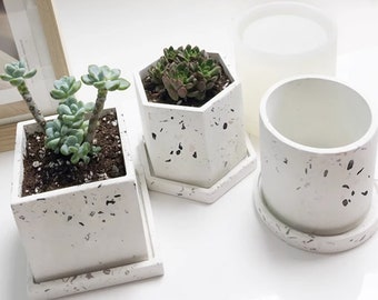 Geometric Flower Pot Silicone Mold-Succulent Pots Mold-Planter Pot Home Decor Mold-Concrete Cement Jesmonite Flowerpot Mold-Epoxy Resin Mold