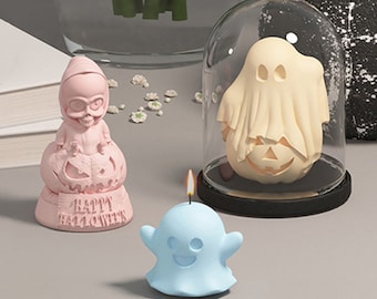 3D Ghost Candle Silicone Mold-Halloween Ghost Candle Mold-Pompoen Ghost Candle Mold-Spooky Candle Mold-DIY Aromatherapie Gips Schimmel