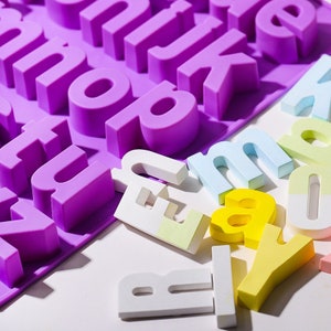 Molde de silicone do alfabeto grande-molde de letras em inglês-molde de letras de cimento de concreto-molde de arte de gesso jesmonite-molde de sabão de vela de aroma