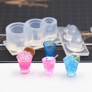 Miniature Cup Silicone Mold-Milk Tea Cup Resin Mold-Dessert Cup Mold-Ice Cream Cup Mold-Dollhouse Miniature Cup Mold-UV Resin Art Mold