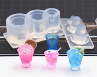 Miniature Cup Silicone Mold-Milk Tea Cup Resin Mold-Dessert Cup Mold-Ice Cream Cup Mold-Dollhouse Miniature Cup Mold-UV Resin Art Mold