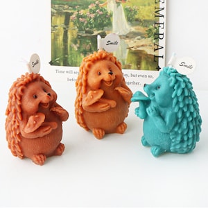 3D erizo vela silicona molde-hongo erizo vela molde-erizo llavero resina molde-animal jabón molde-DIY aromaterapia yeso molde