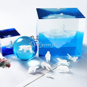 3D Polar Bear Filler Model-Polar Bear Model For Silicone Mold-Polar Bear Filling Materials for Epoxy Resin Mold-DIY Micro Landscape Decor