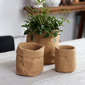 Sacchetto di carta kraft Vaso di fiori Stampo in silicone Sacchetto di stoffa Vasi per piante grasse Stampo per fioriera Vaso per la casa Stampo per cemento Stampo per vaso di fiori Jesmonite