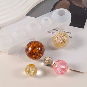 Round Ball Silicone Mold-Crystal Ball Resin Mold-Round Bead Mold-Necklace Bead Mold-Beads Jewelry Making Mold-3D Sphere Resin Art Mold