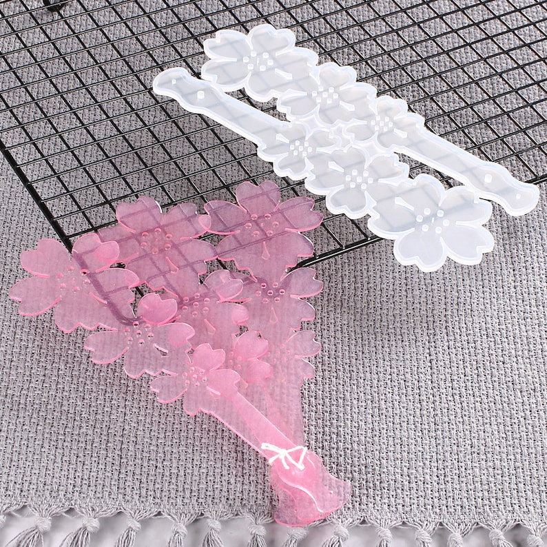 Fan Silicone Moldssummer Fan Resin Moldcherry Blossoms Etsy