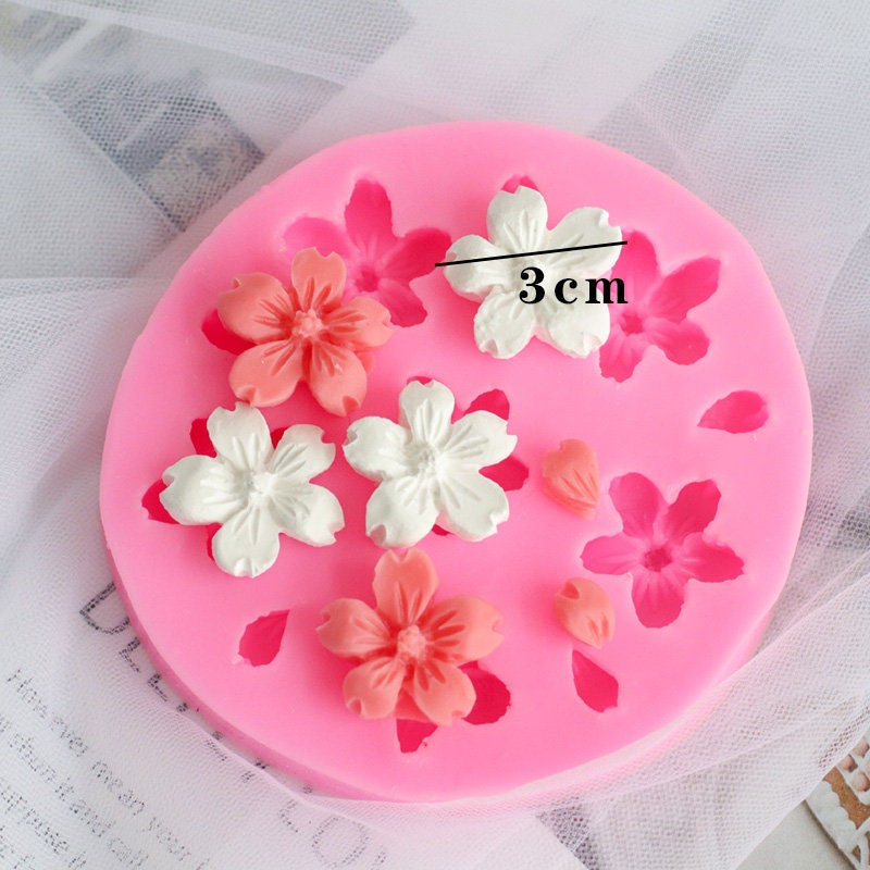 Moule Silicone Fleur De Cerisier 3D Pour Bougies - Résistance -40°C à 230°C, Pour Résine, Plâtre, Savon