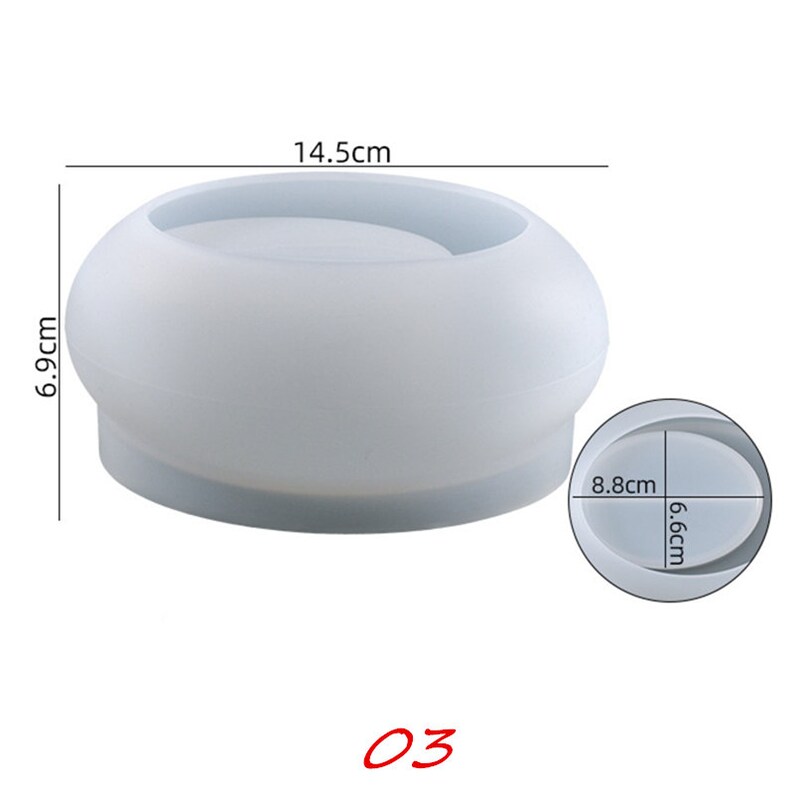 Round Candlestick Silicone Moldoval Candle Holder Moldtea Etsy