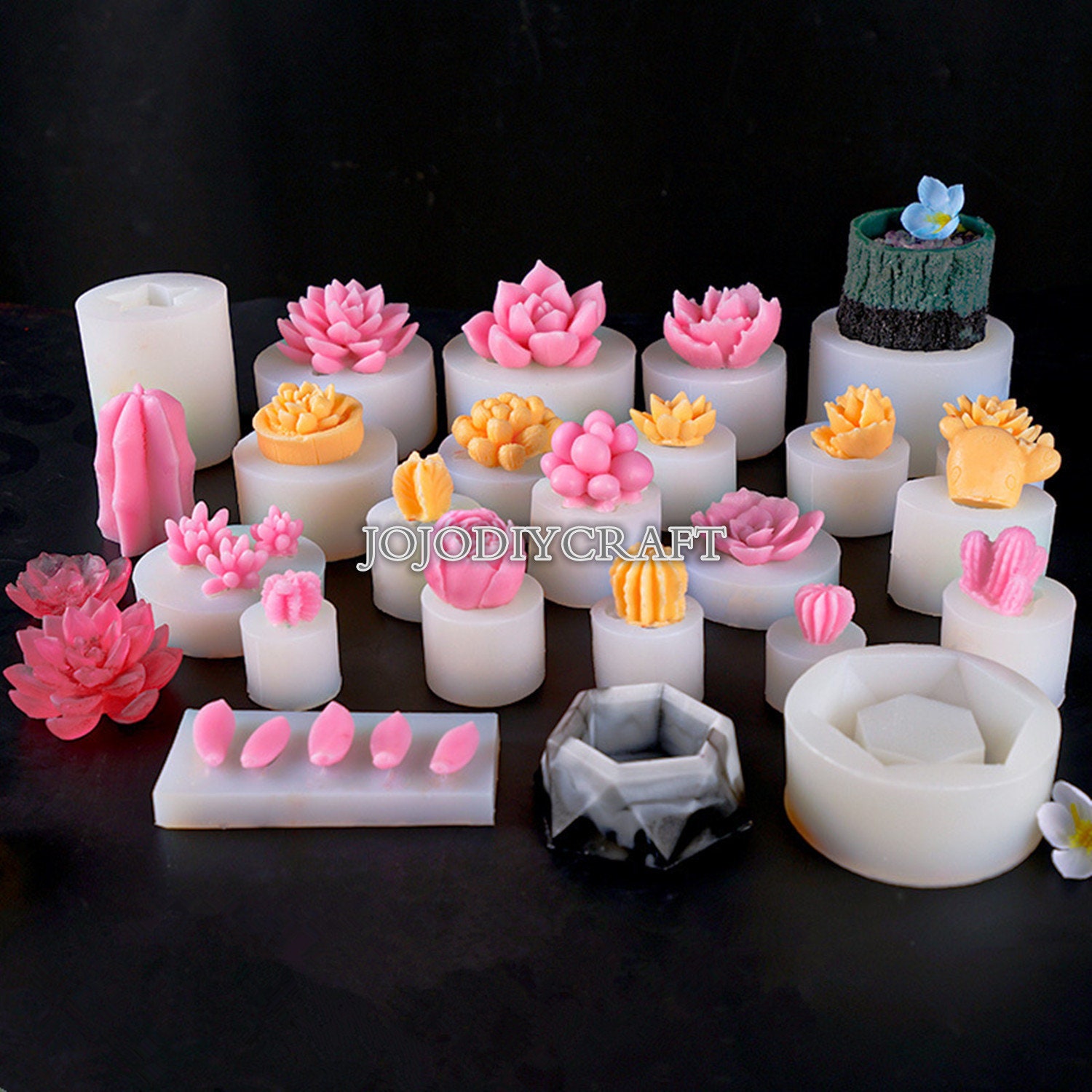 Succulents Molds Cactus Candle Shaped Soap Cake Sugar Silicone Mould 3D DIY