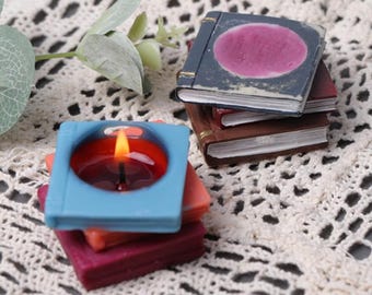 3D Book Candle Silicone Mold-Small Book Candle Mold-Three Books Candle Mold-Creative Book Resin Mold-DIY Aromatherapy Plaster Mold