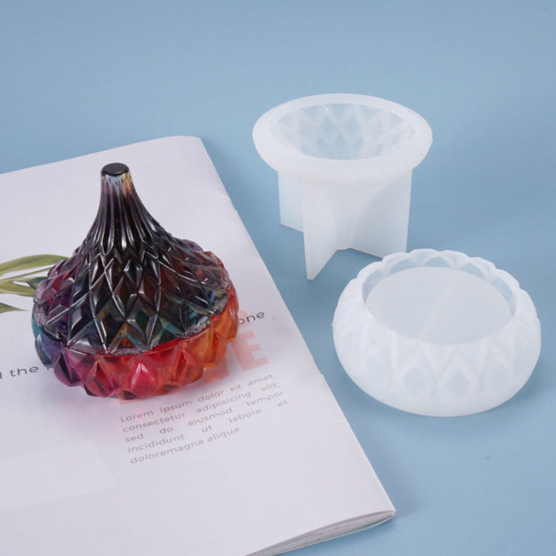 Crystal Teardrop Storage Box Resin Moldwater Drop Storage Jar Etsy