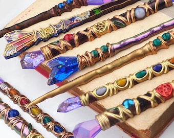 Varita mágica silicona molde-naturaleza varita horquilla resina molde-cristal horquilla palo molde-hada bruja varitas molde-resina epoxi arte molde-regalo para ella