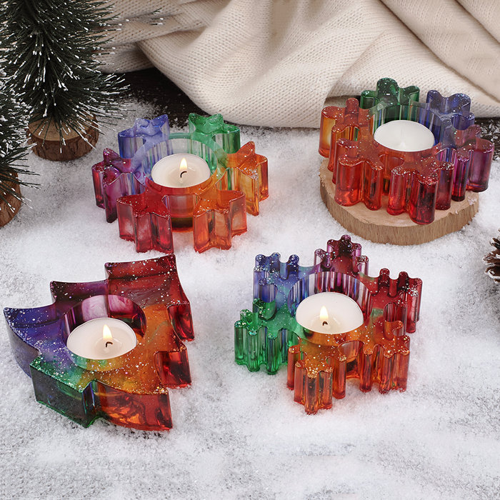 クリスマス スノーフレーク キャンドルホルダー モールド - クリスマス