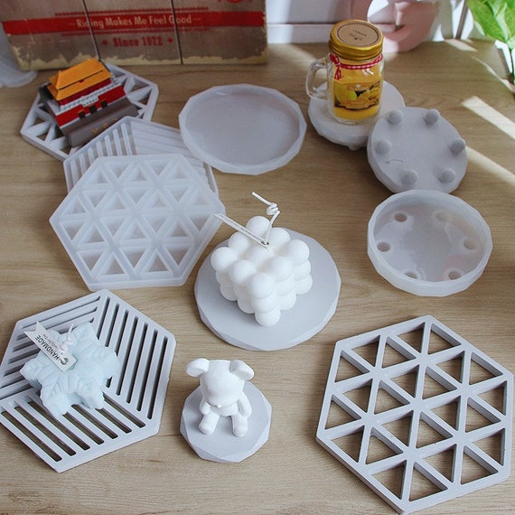 Diamond Stripe Coaster Mold-hexagon Coaster Silicone Mold