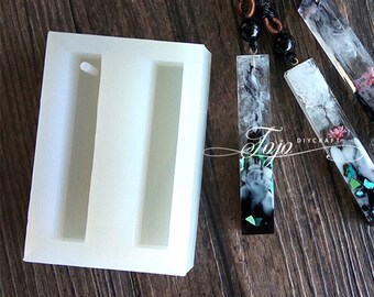 Rechthoekige hanger ketting schimmel-rechthoekige siliconen mal-aurora hars hanger schimmel-epoxyhars mallen voor sieraden-cadeau voor vrouw