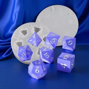 Molde de silicona para dados DND - Molde para dados DND - Molde de resina para dados poliédricos - Molde para dados de 7 bordes afilados - Molde para dados RPG - Molde para dados de Dungeons and Dragons