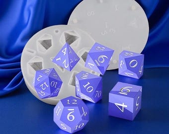 DND Dice Silicone Mold-DND Dice Set Mold-Polyhedral Dice Resin Mold-7 Sharp Edge Dice Mold-RPG Dice Mold-Dungeons and Dragons Dice Mold