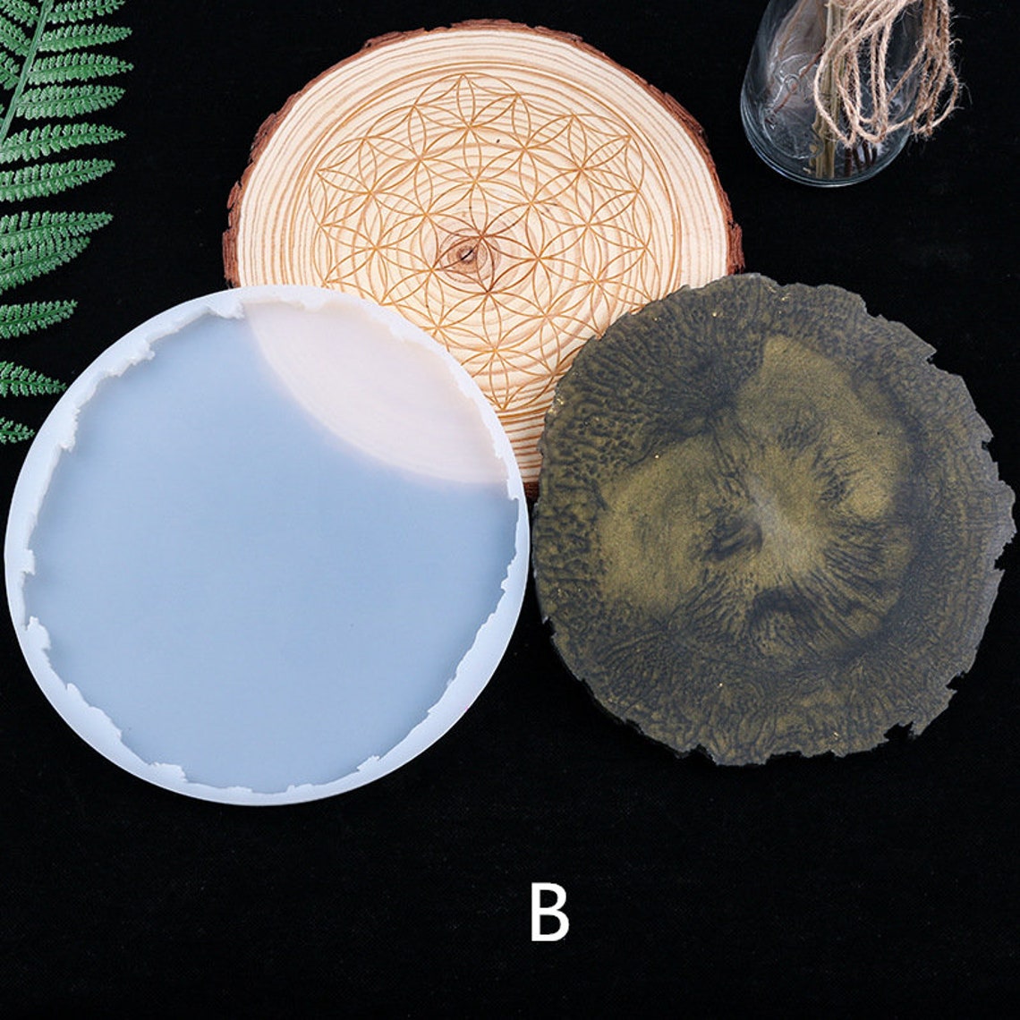 Geode Coaster Resin MoldWood Stump Coaster MoldIrregular Etsy