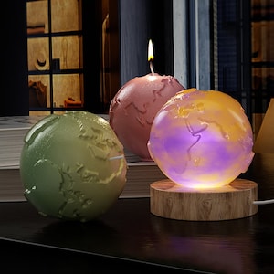 3D Planet Earth Silicone Mold-Natural Earth Candle Mold-Blue Earth Resin Mold-Globe Lamp Mold-Crystal Sphere Mold-Scented Candle Mold