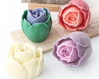 3D tulpanljus silikonform - tulpanblomma ljusform - tulpan tvålform - födelsedagsljusform - epoxihartsform - DIY aromaterapi gipsform