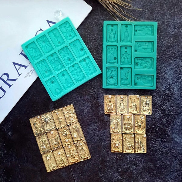 Small Tarot Card Silicone Mold-Tarot Cards Resin Mold-Tarot Card Necklace Pendant Mold-Tarot Fondant Mold-Chocolate Cake Decor Mold