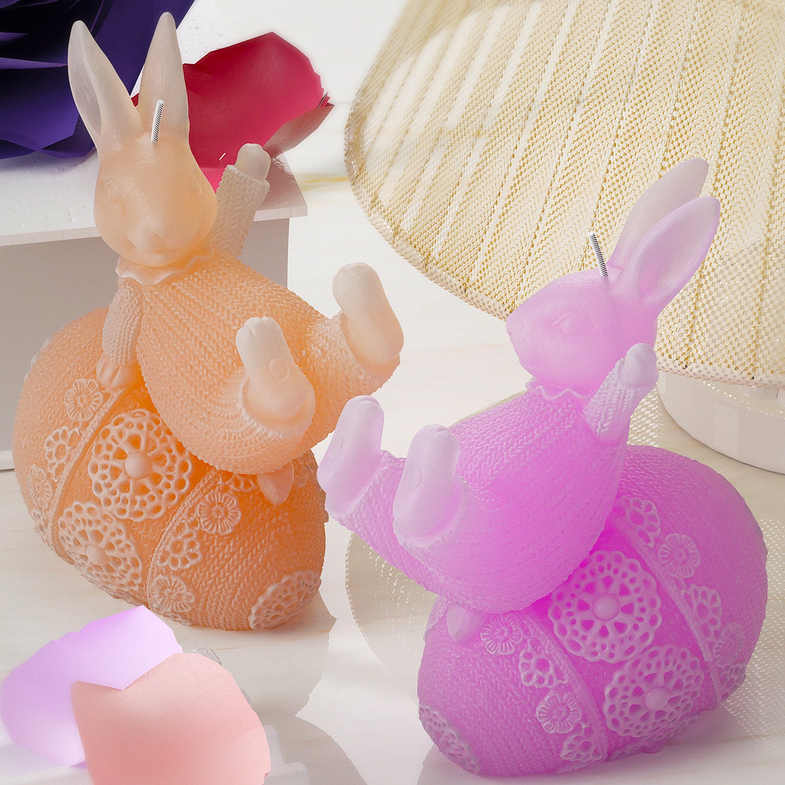 1Pc Easter Mold Rabbit Or Egg Mold 3D Easter Egg Silicone Mold