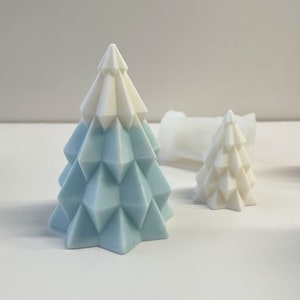Christmas Taper Candle Silicone Mold-Christmas Tree Candle Mold-Geometric Art Candle Mold-Holiday Tree Candle Mold-Aromatherapy Plaster Mold