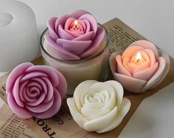 3D Rose Candle Silicone Mold-Rose Flower Resin Mold-Valentine Rose Candle Mold-Flower Shaped Soap Mold-DIY Aromatherapy Plaster Mold