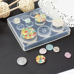 Circular Button Silicone Mold-Colorful Buttons Resin Mold-Button Earrings Mold-Jewelry Charms Mold-Epoxy Resin Art Mold-Gift for Women