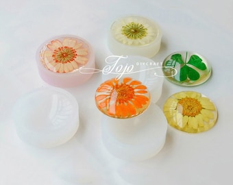Molde de silicone de gema curva de 25 mm - Molde de resina de gema de tempo - Molde de gema de cristal - Molde de pedra preciosa redondo - Molde de cabochão de resina - Molde de fabricação de joias - Molde de resina UV