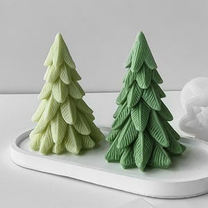 Christmas Tree Silicone Mold-Christmas Pillar Candle Mold-Aesthetic Candle Mold-Winter Holiday Candle Mold-Aroma Plaster Decor Mold