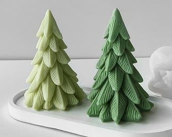 Christmas Tree Silicone Mold-Christmas Pillar Candle Mold-Aesthetic Candle Mold-Winter Holiday Candle Mold-Aroma Plaster Decor Mold