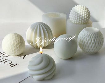Geometric Ball Candle Silicone Mold-Round Ball Candle Mold-Christmas Ball Candle Mold-Handmade Soap Mold-DIY Aromatherapy Plaster Mold