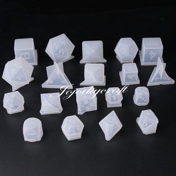 19 Styles Dice Silicone Mold-Polyhedral Dice Resin Mold-DND Dice Set Mold-Sharp Edge Dice Mold-RPG Dice Mold-Dungeons and Dragons Dice Mold