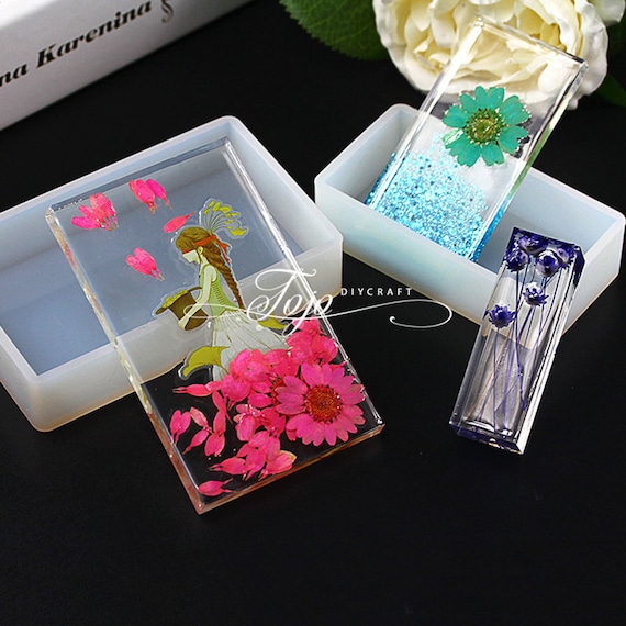 1Pc Square Rectangle Silicone Mold Dried Flowers Plant Epoxy Resin