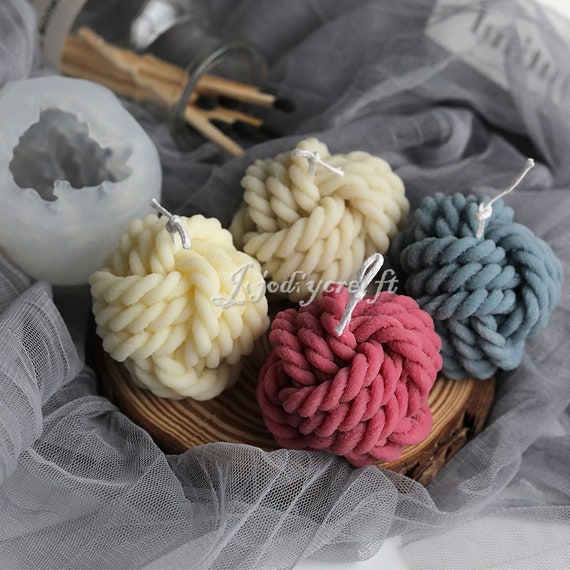 Wool Ball Candle Moldyarn Ball Candle Moldknitting Wool Etsy