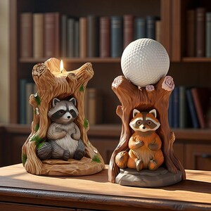 Cute Raccoon Silicone Mold-Animal Raccoon Candle Mold-Tree Stump Candle Mold-Funny Christmas Candle Mold-DIY Aromatherapy Plaster Mold